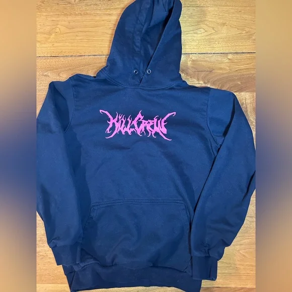 Kill Crew Black Hoodie with Pink Text - Picture 4 of 10